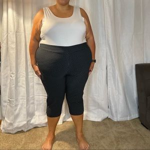 Black capris with polkadots